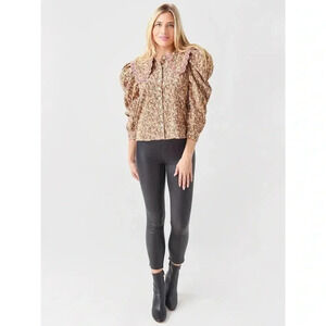 SPRWMN High Waisted Capri Leather Leggings in Black Size XS